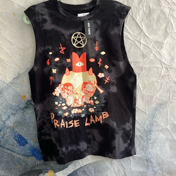 Hot Topic Other - NWT Cult of The Lamb Praise Lamb Tie-Dye Muscle Tank Top